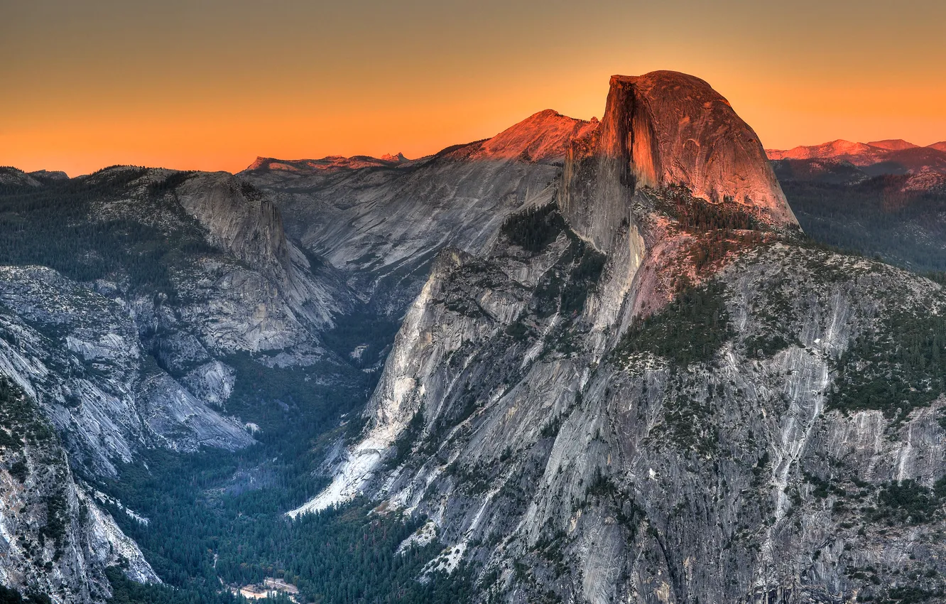 Photo wallpaper landscape, mountains, panorama, Yosemite National Park