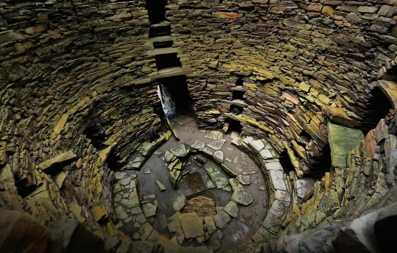 Photo wallpaper tower, Scotland, Broch-of-the-Mouse, island Mouse