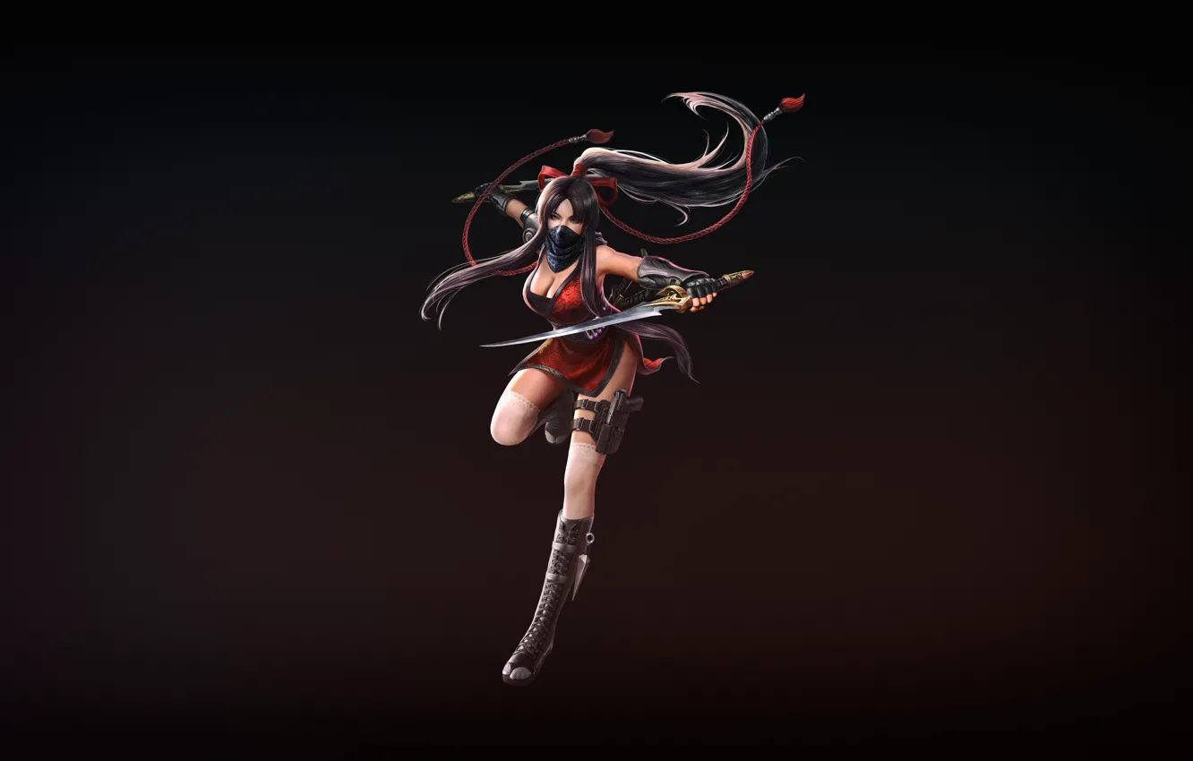 Photo wallpaper girl, style, fiction, minimalism, art, costume, dagger, girl