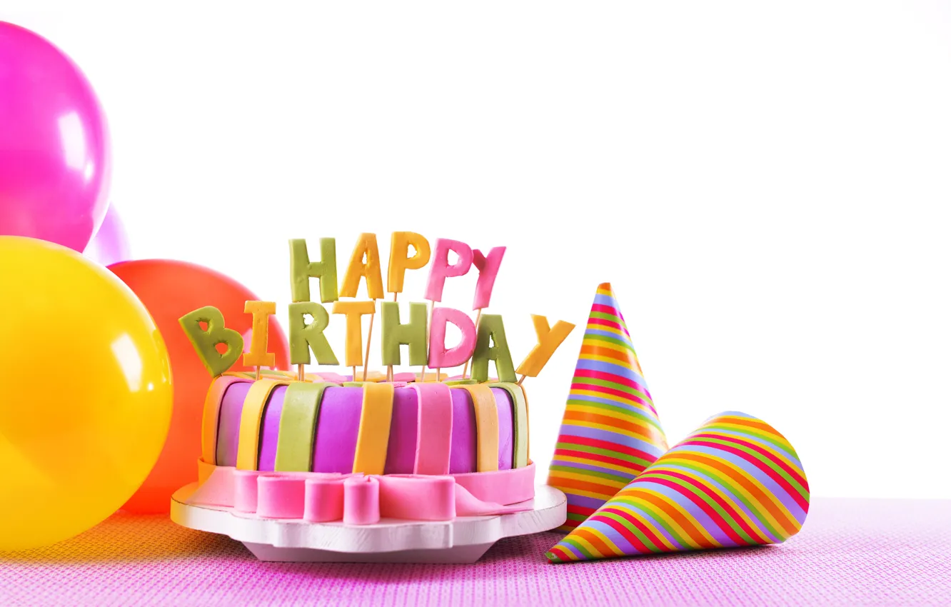 Photo wallpaper candles, cake, cake, sweet, decoration, Happy, Birthday, Birthday