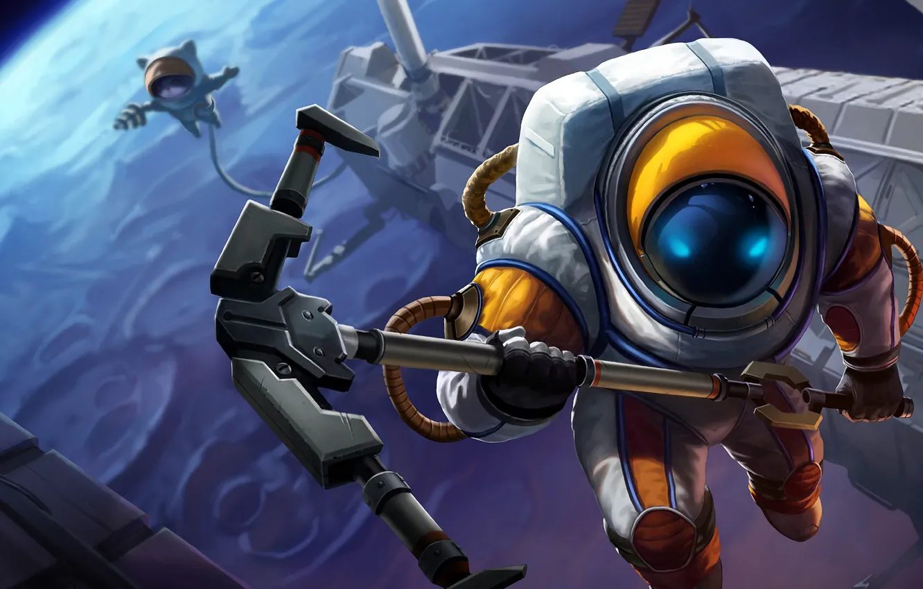 Photo wallpaper space, the suit, League of Legends, Nautilus