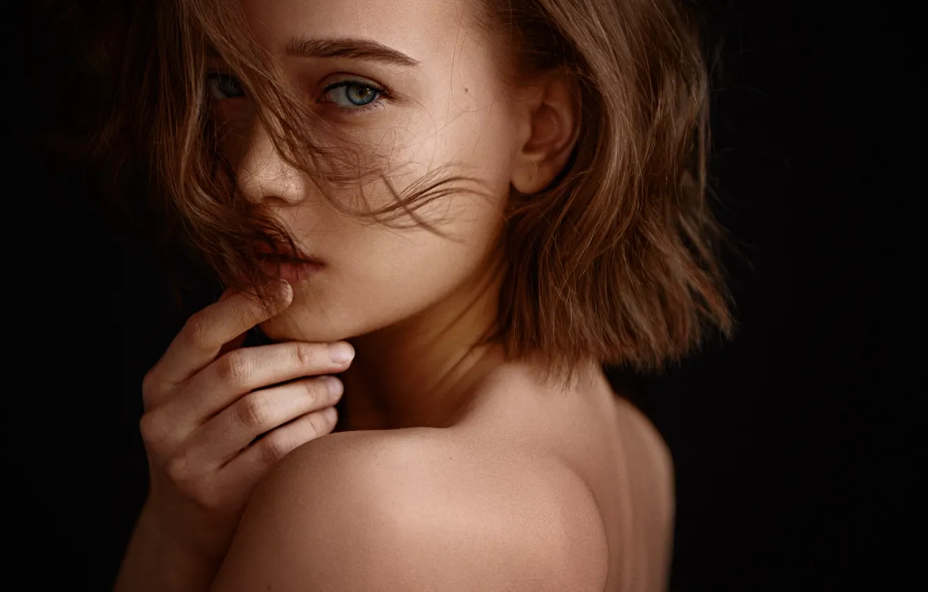 Photo wallpaper girl, close-up, face, model, hair, George Chernyadev, Georgy Chernyadyev, Polina Voitova