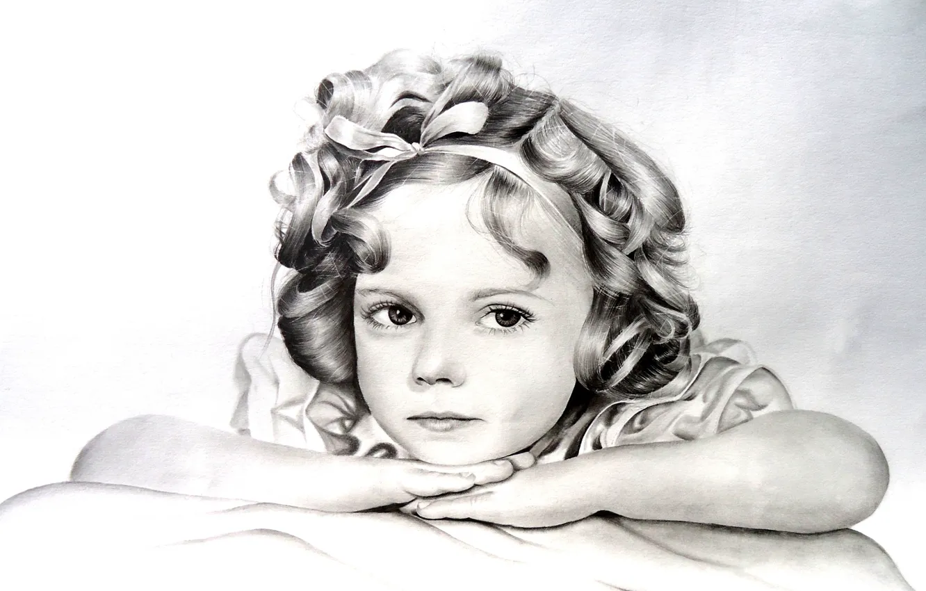 Photo wallpaper white, figure, child, black, girl