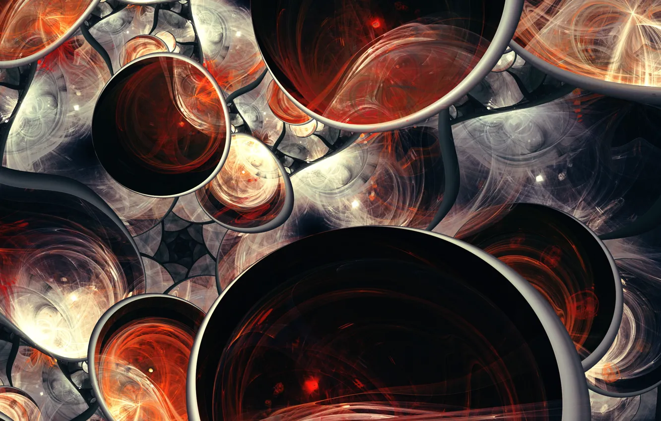 Photo wallpaper circles, abstraction, digital art