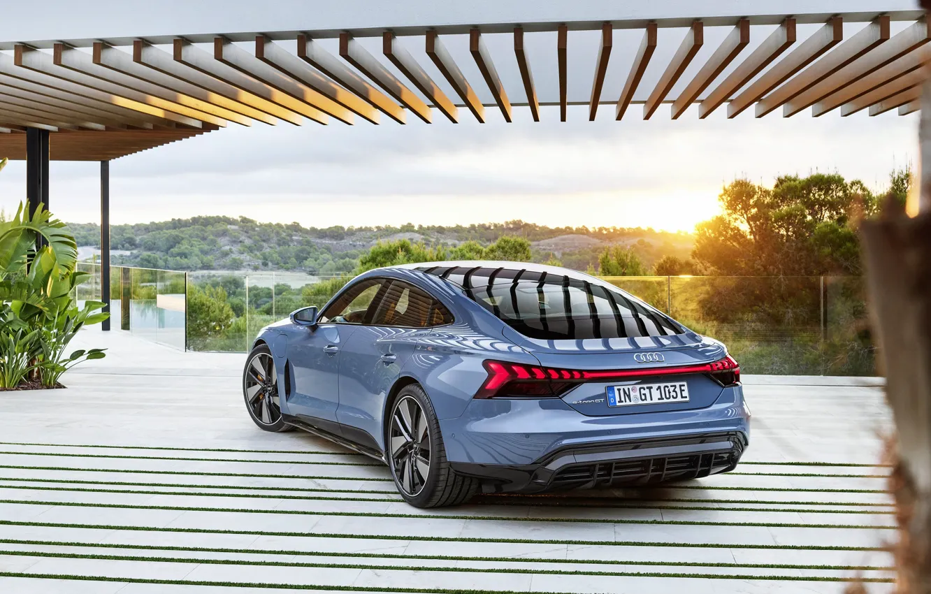 Photo wallpaper car, machine, auto, sunset, background, Audi, Audi, Wallpaper