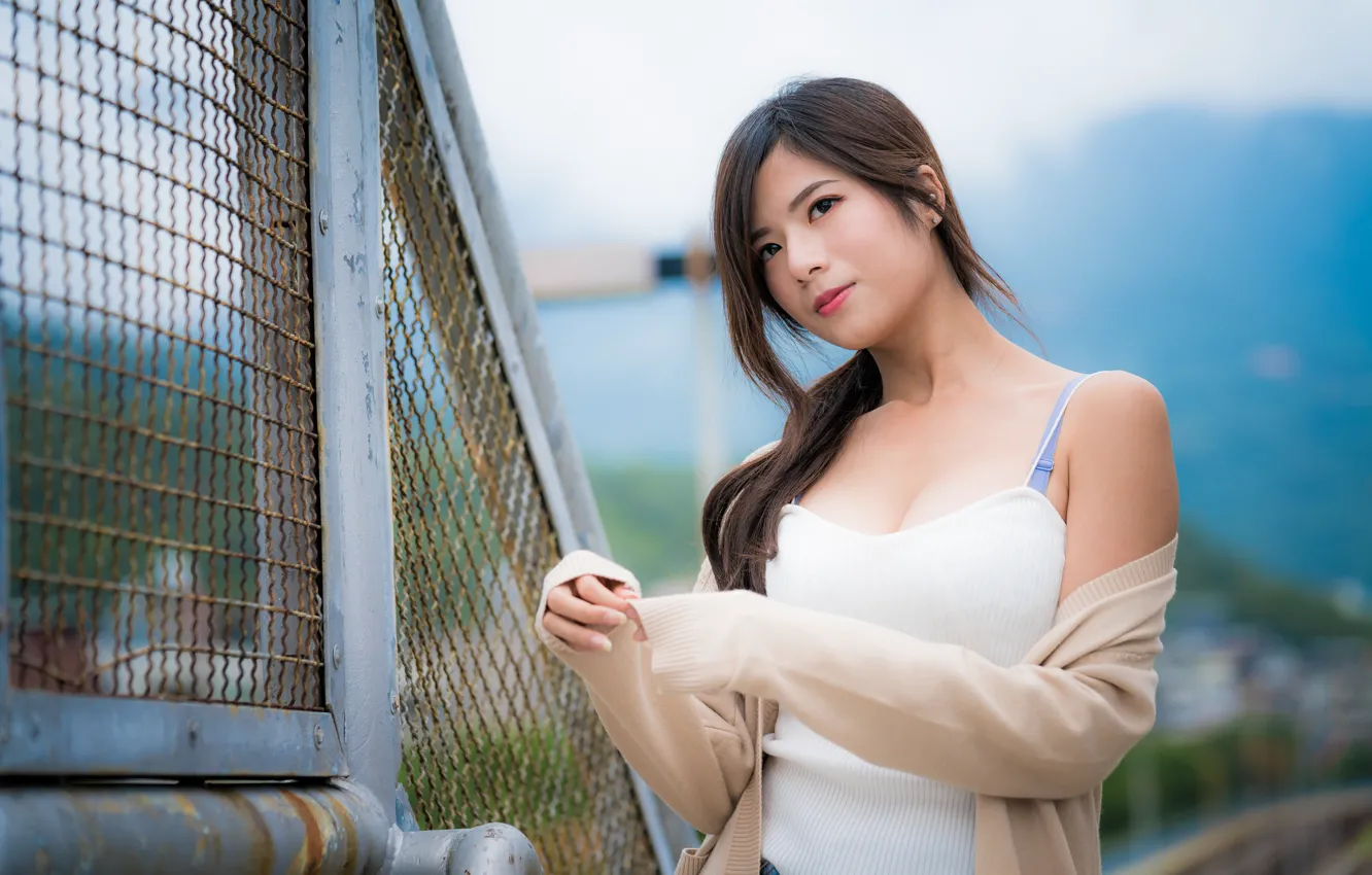 Photo wallpaper girl, Asian, cutie