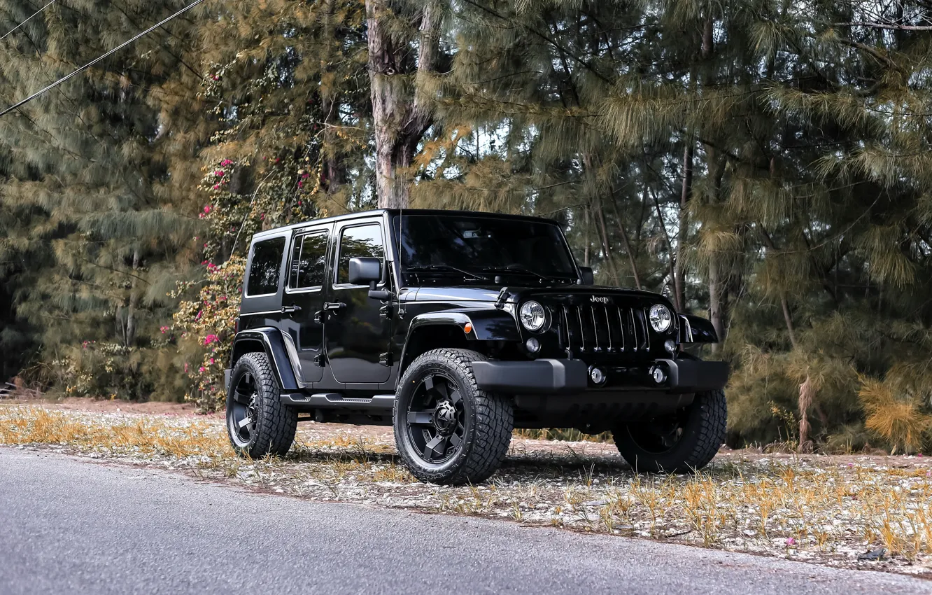 Photo wallpaper Black, Wrangler, Jeep