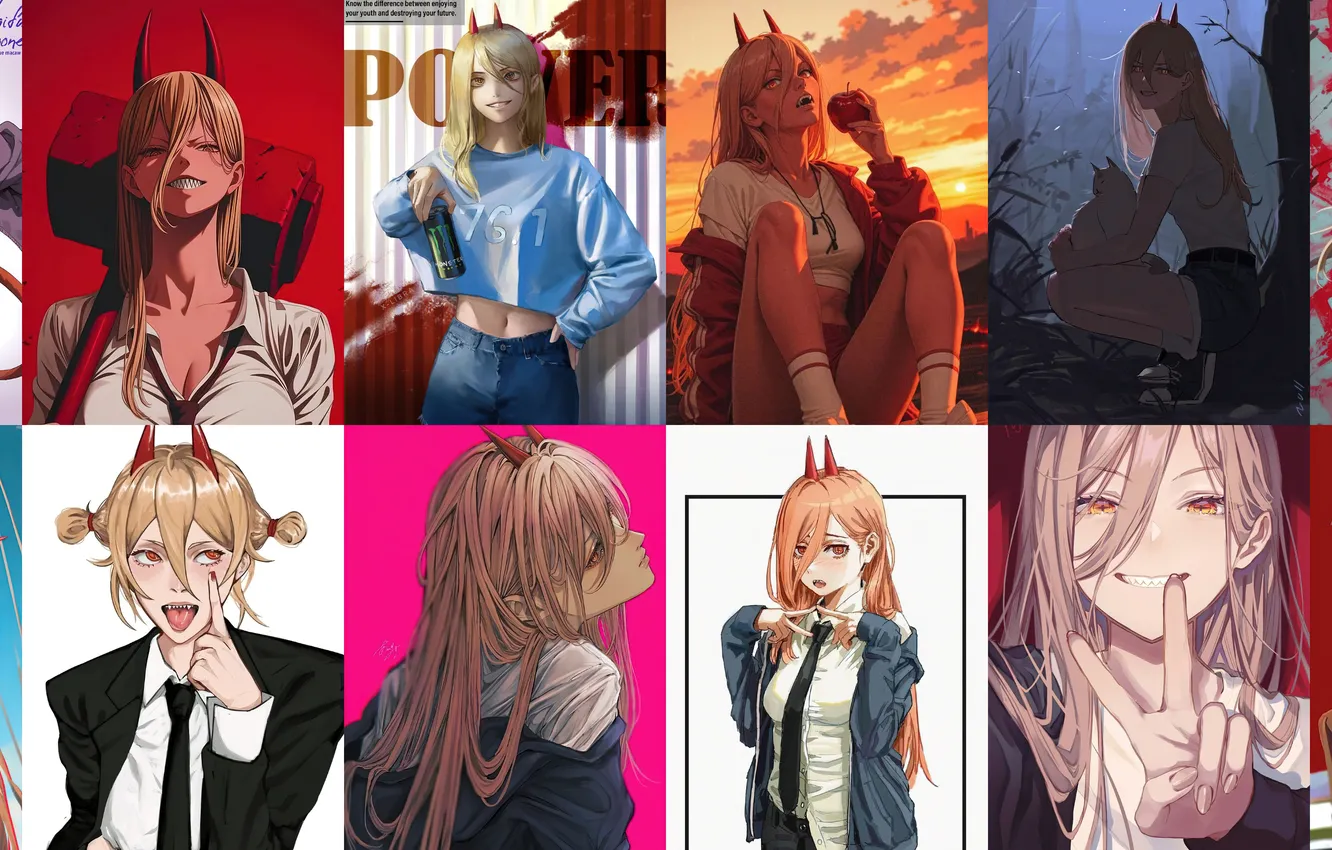 Photo wallpaper anime, fun, fan art, Chainsaw Man, Power (Chainsaw Man)