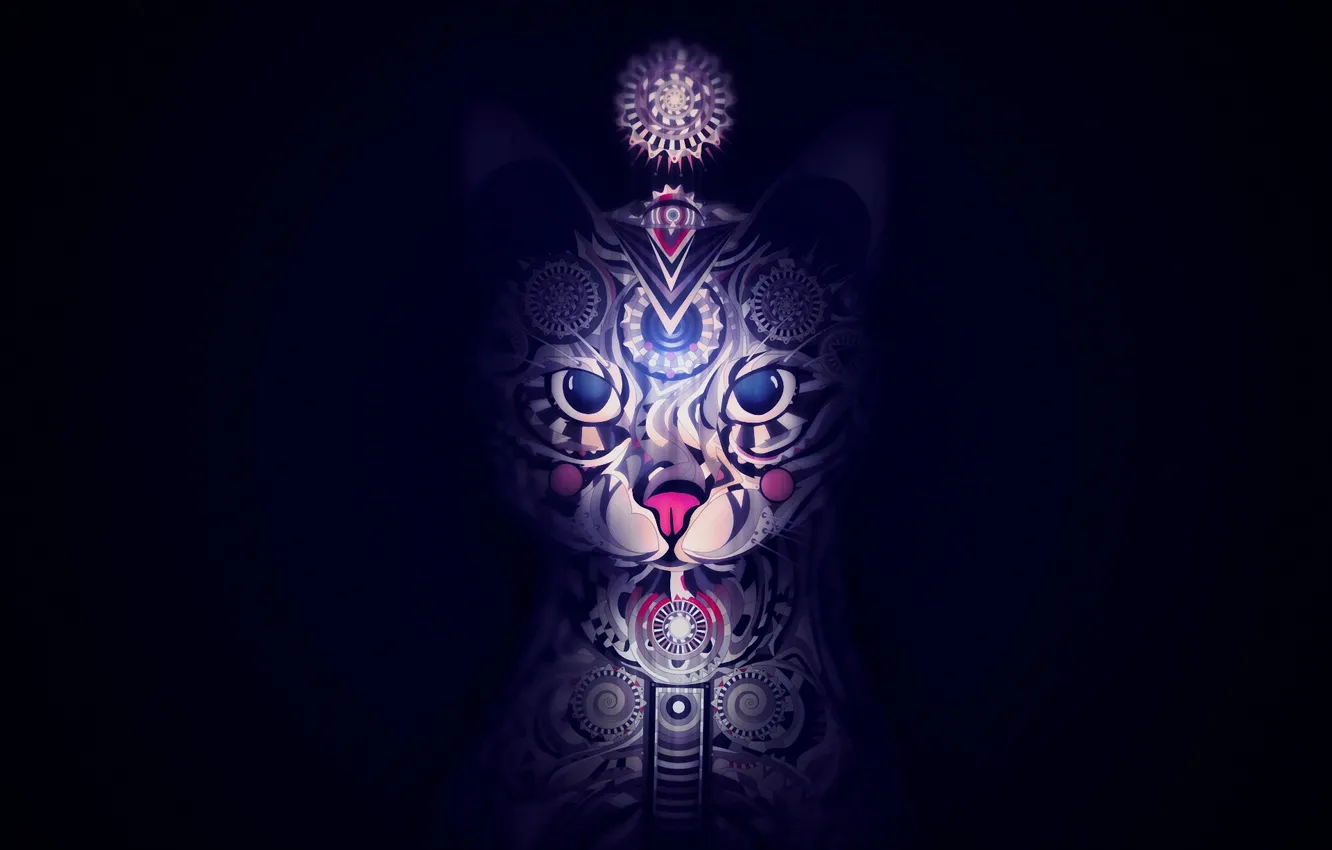 Photo wallpaper cat, look, art, STRANGE SUMMER CAT, BEAUCOUPZERO