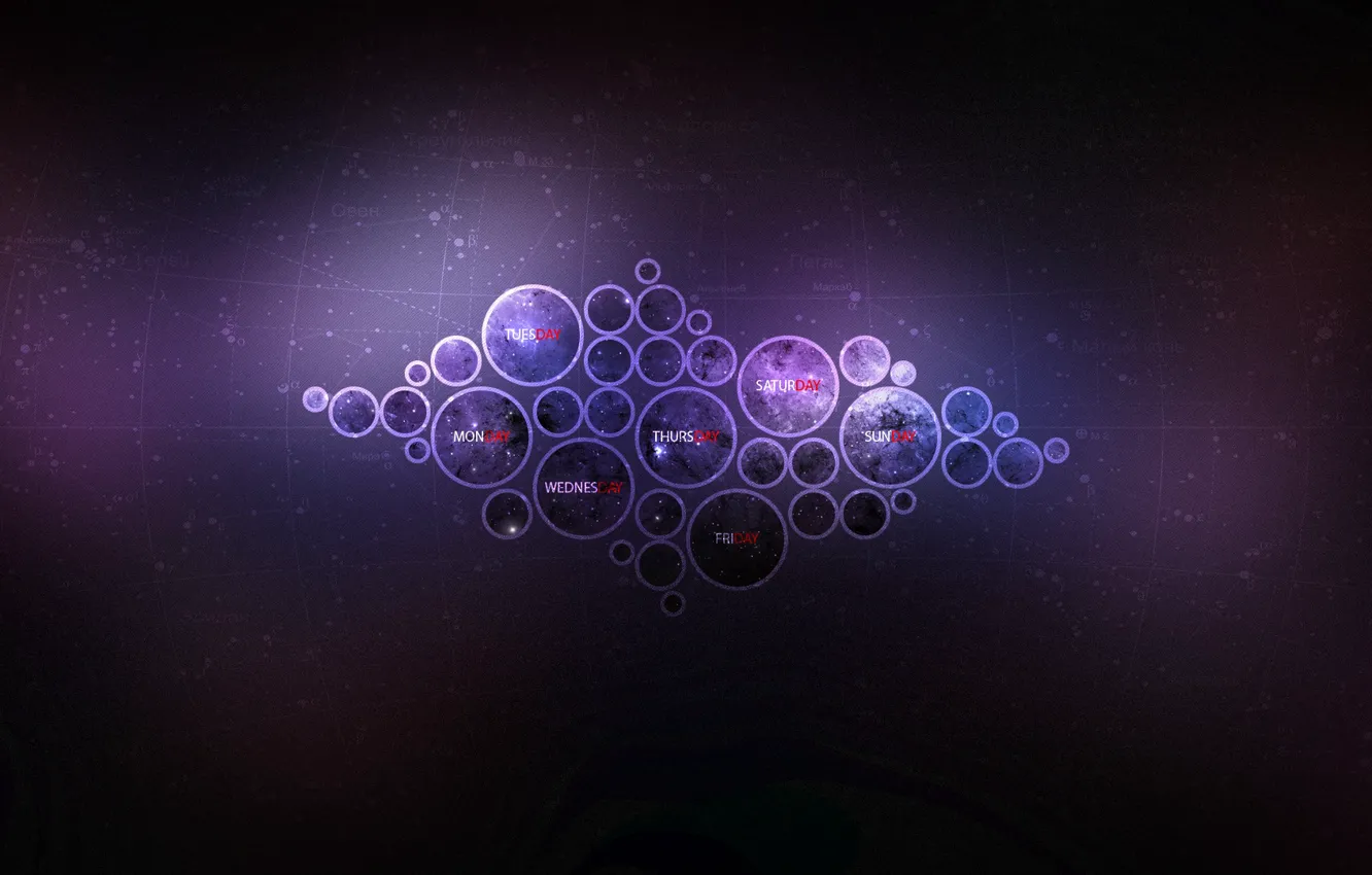 Photo wallpaper the sky, space, circles, the world, minimalism, day, constellation, Weeks