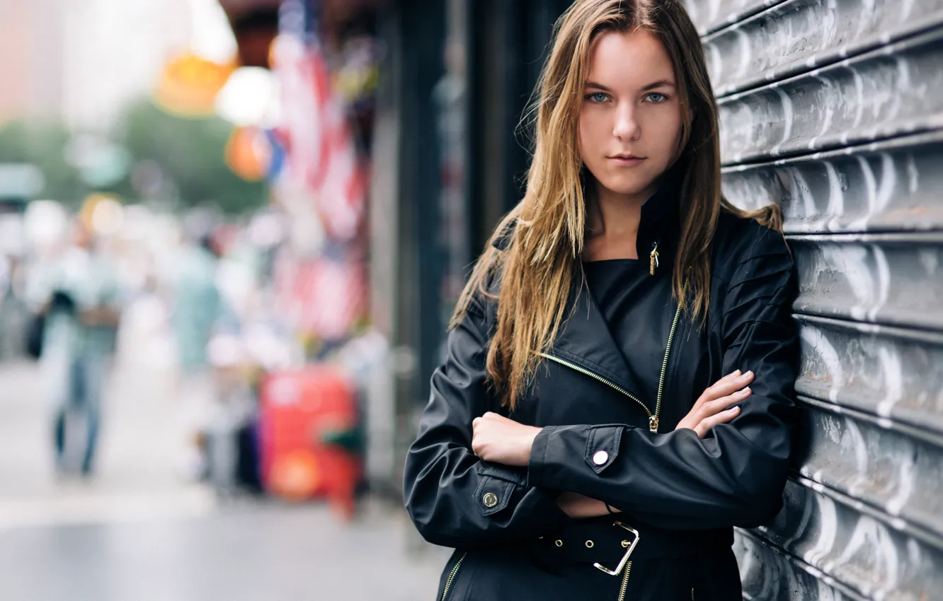 Photo wallpaper look, girl, face, background