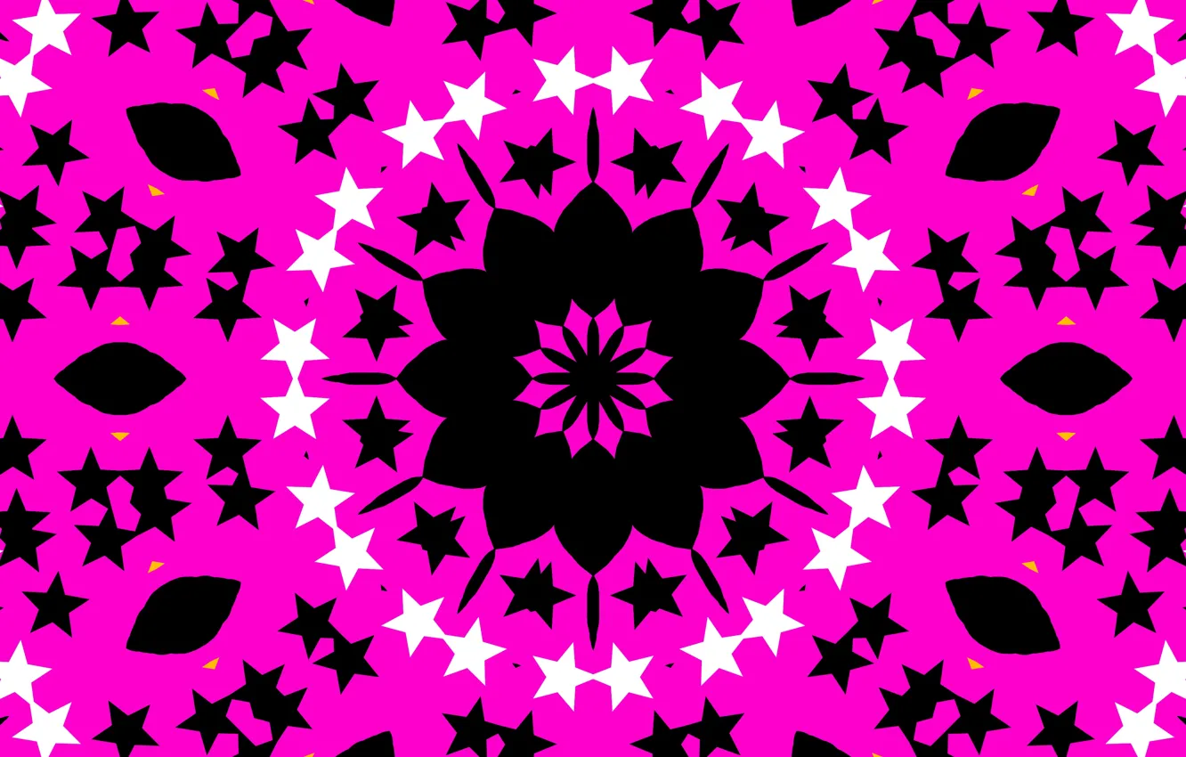 Photo wallpaper stars, circles, pattern, pink, kaleidoscope