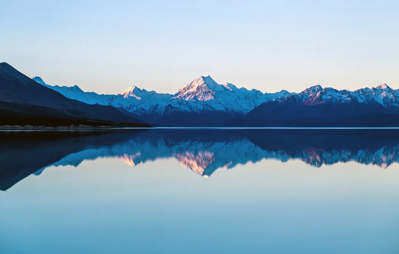 Photo wallpaper mountains, nature, lake, reflection