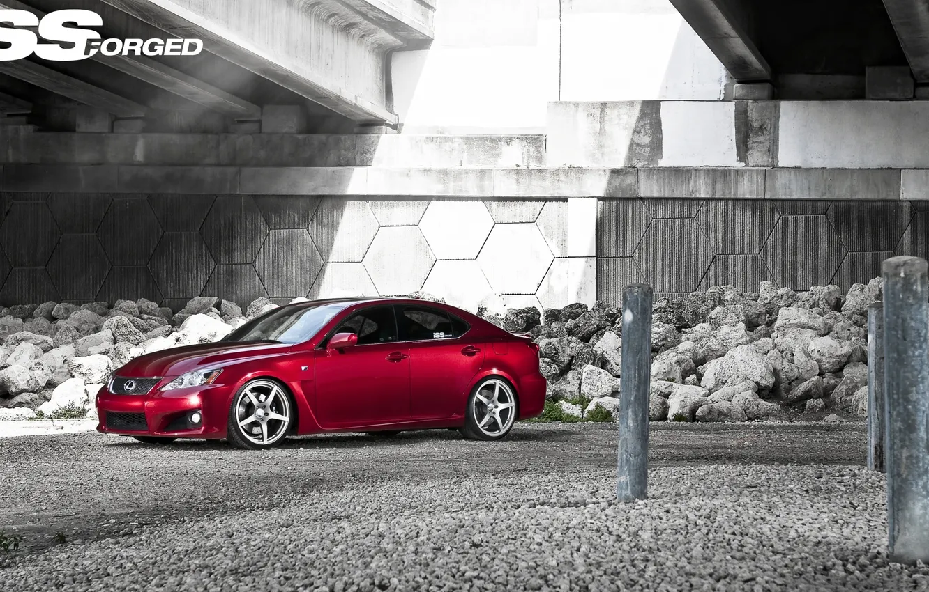 Photo wallpaper red, Lexus, red, IS-F, Lexus, Forged, ISS