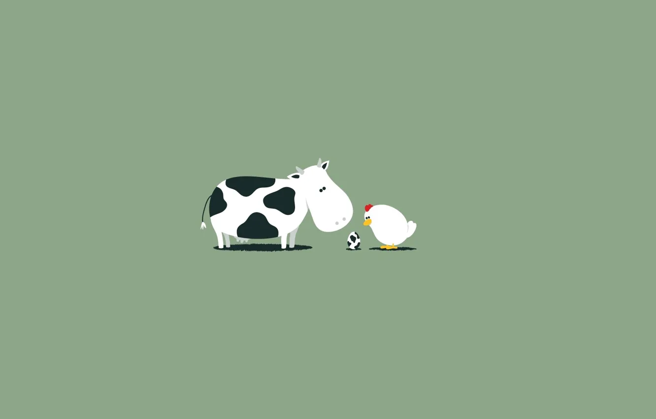 Photo wallpaper eggs, minimalism, chicken, cows
