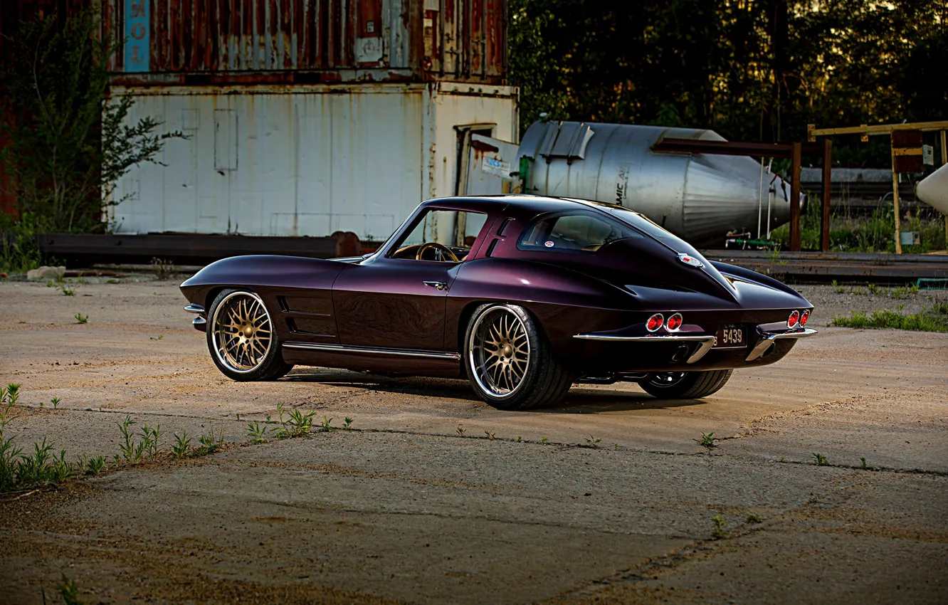 Photo wallpaper Corvette, Purple, Coupe