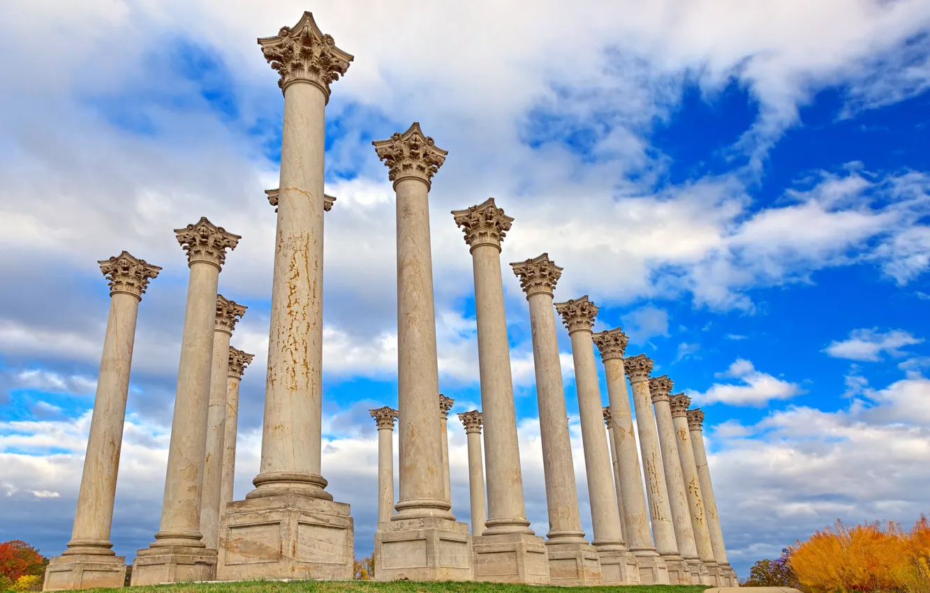 Photo wallpaper columns, Washington, USA, architecture, National Capitol Columns