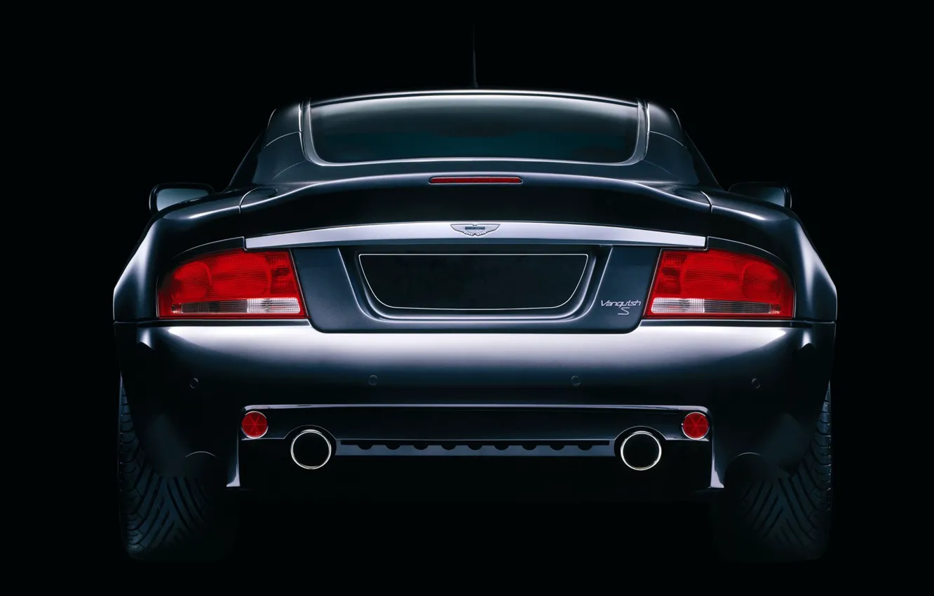 Photo wallpaper Black, Aston-Martin, Background, The rear