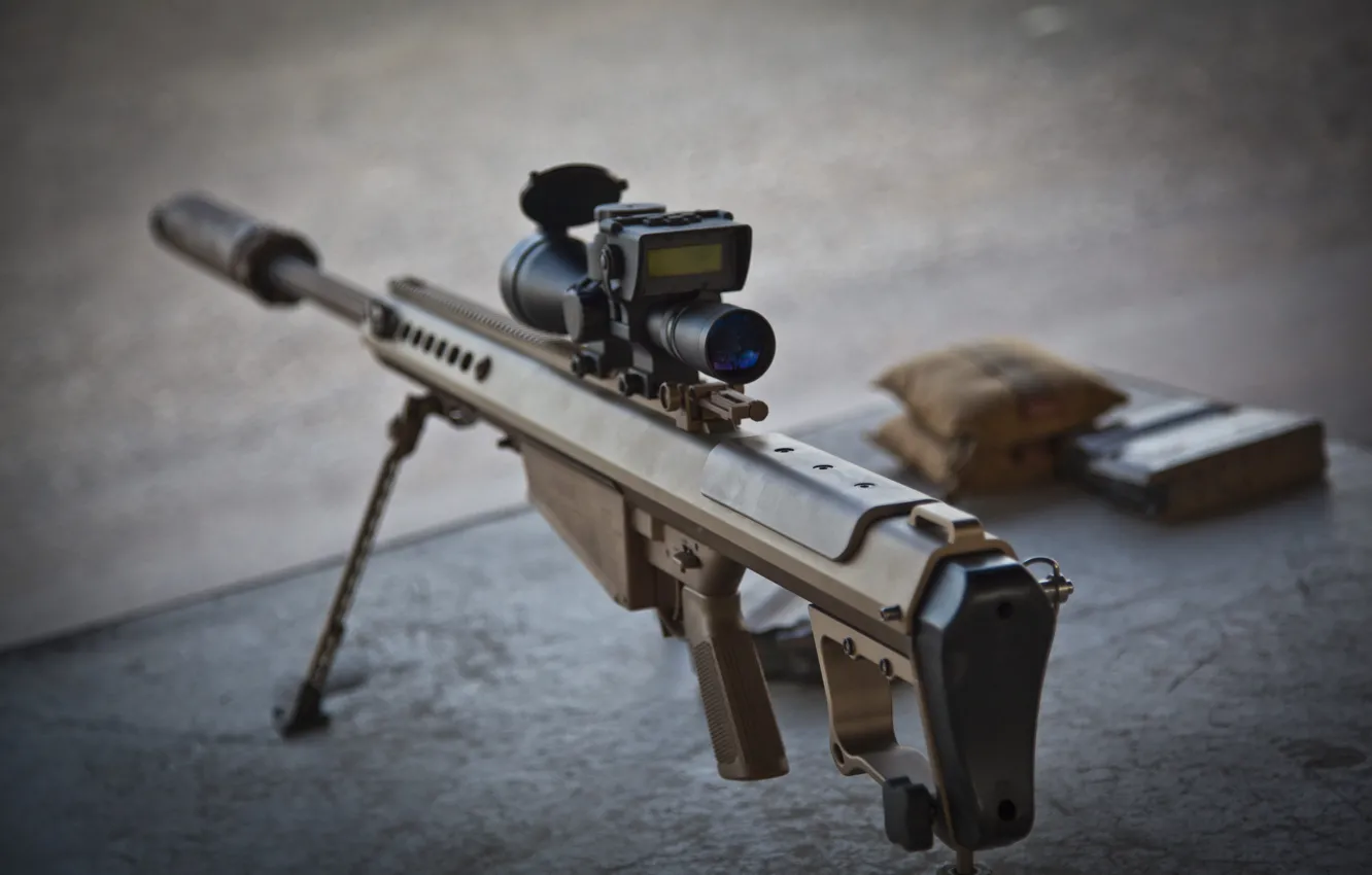 Photo wallpaper weapons, rifle, sniper, self-loading, heavy, Barrett M82