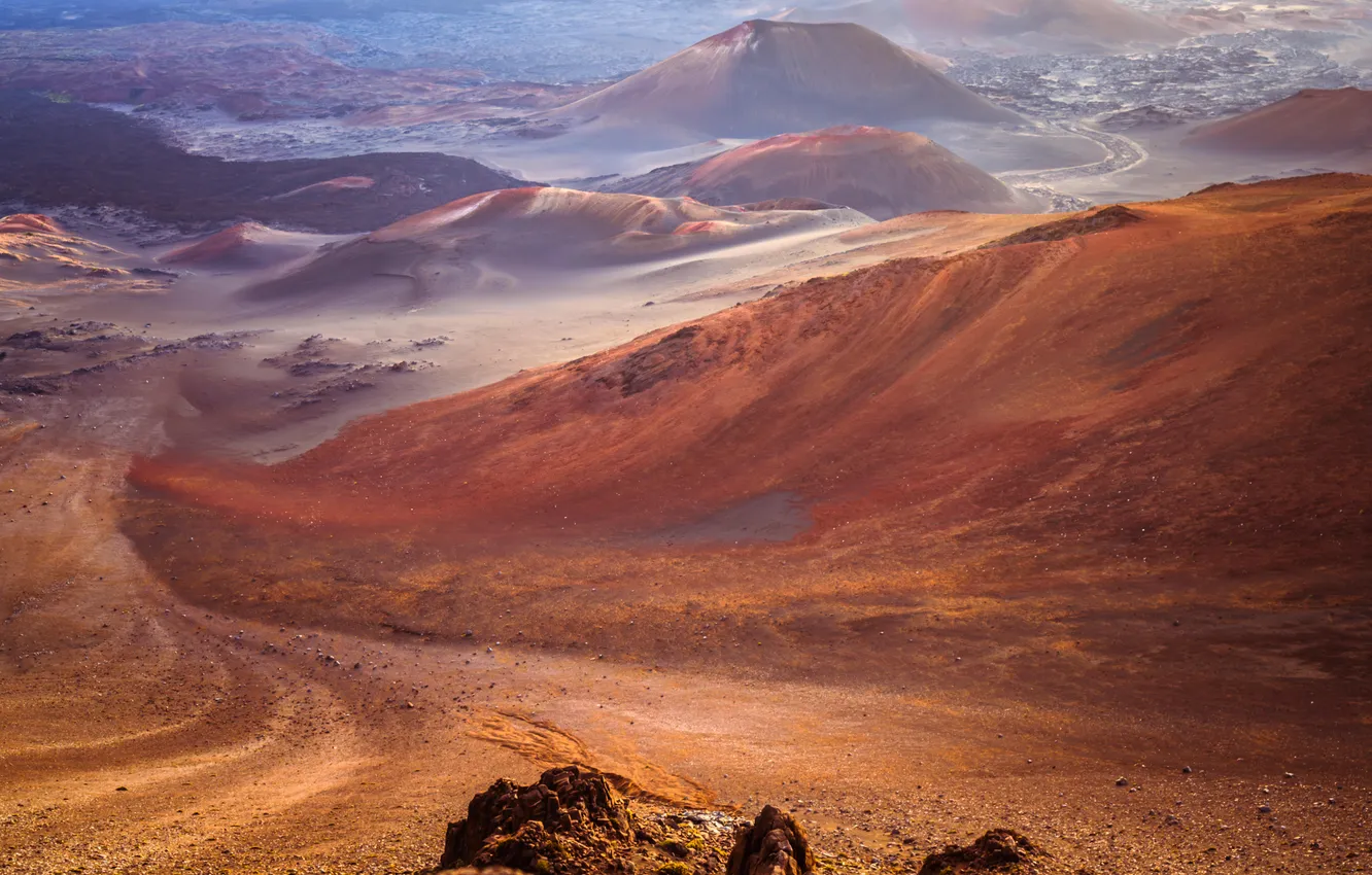 Photo wallpaper desert, Hawaii, nature, mountains, rocks, national park, Oceania