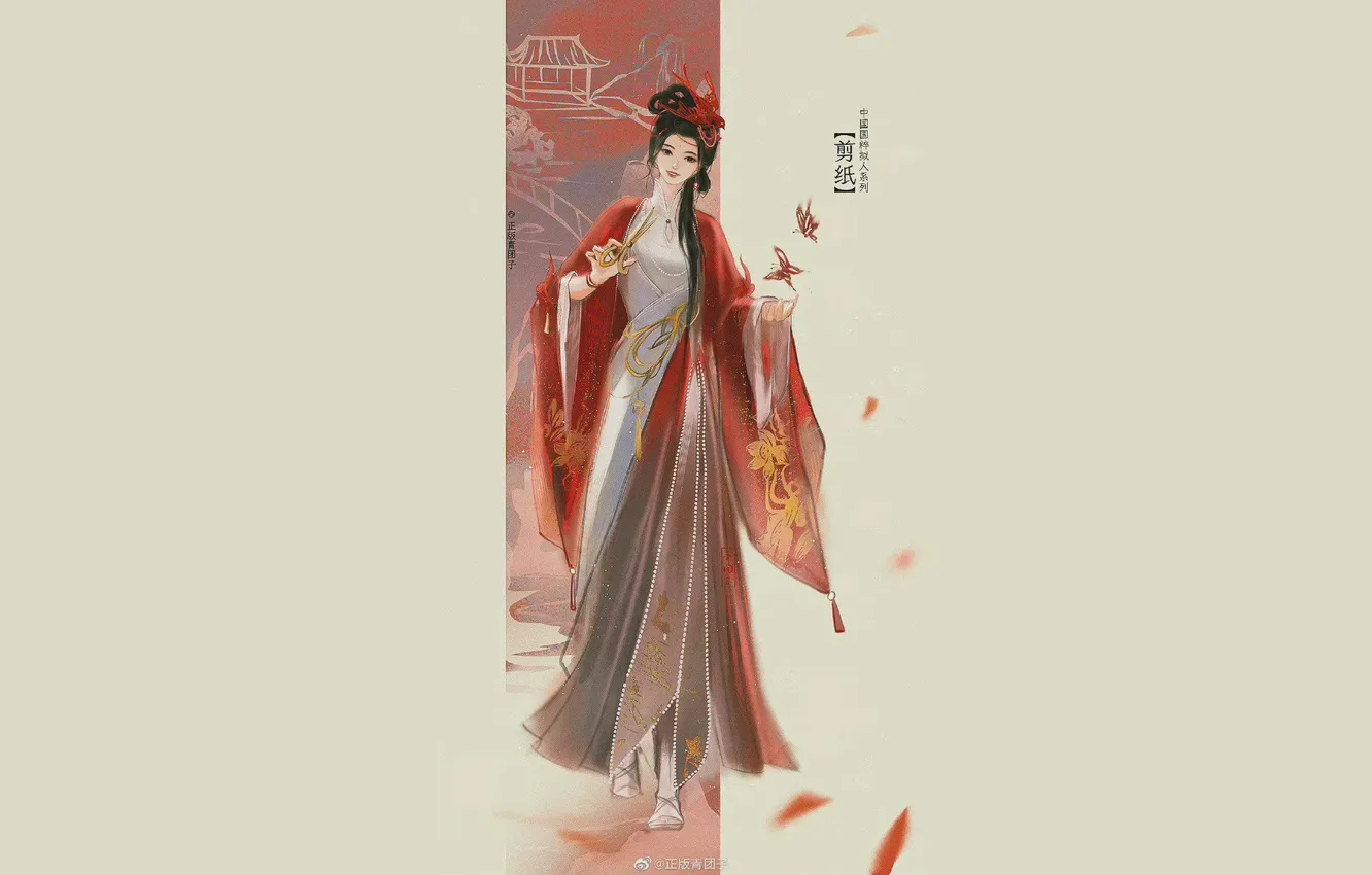 Photo wallpaper girl, Chinese, Asian, hanfu