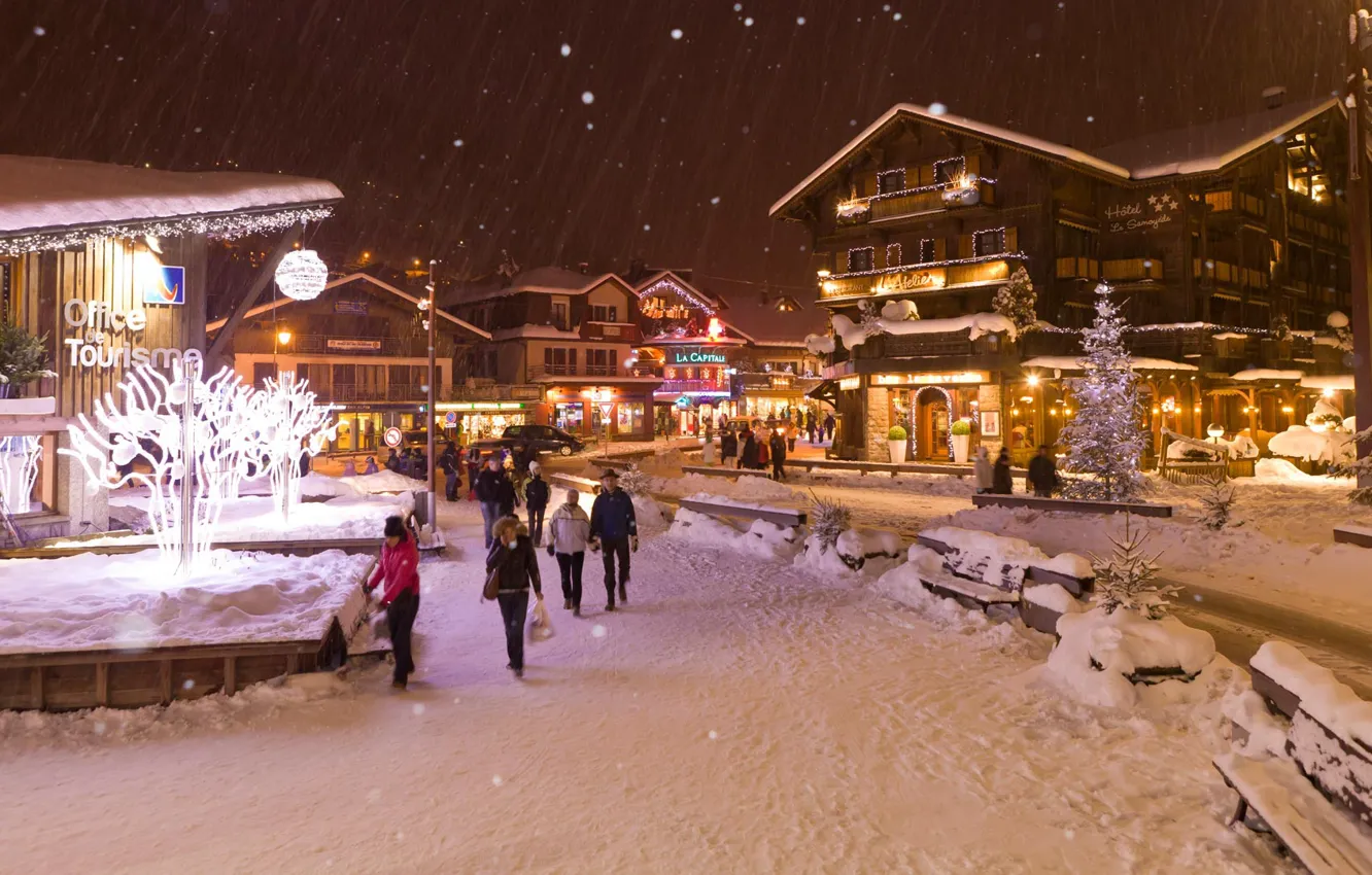 Photo wallpaper winter, snow, France, France, winter, snow, Ski Resort, ski resort