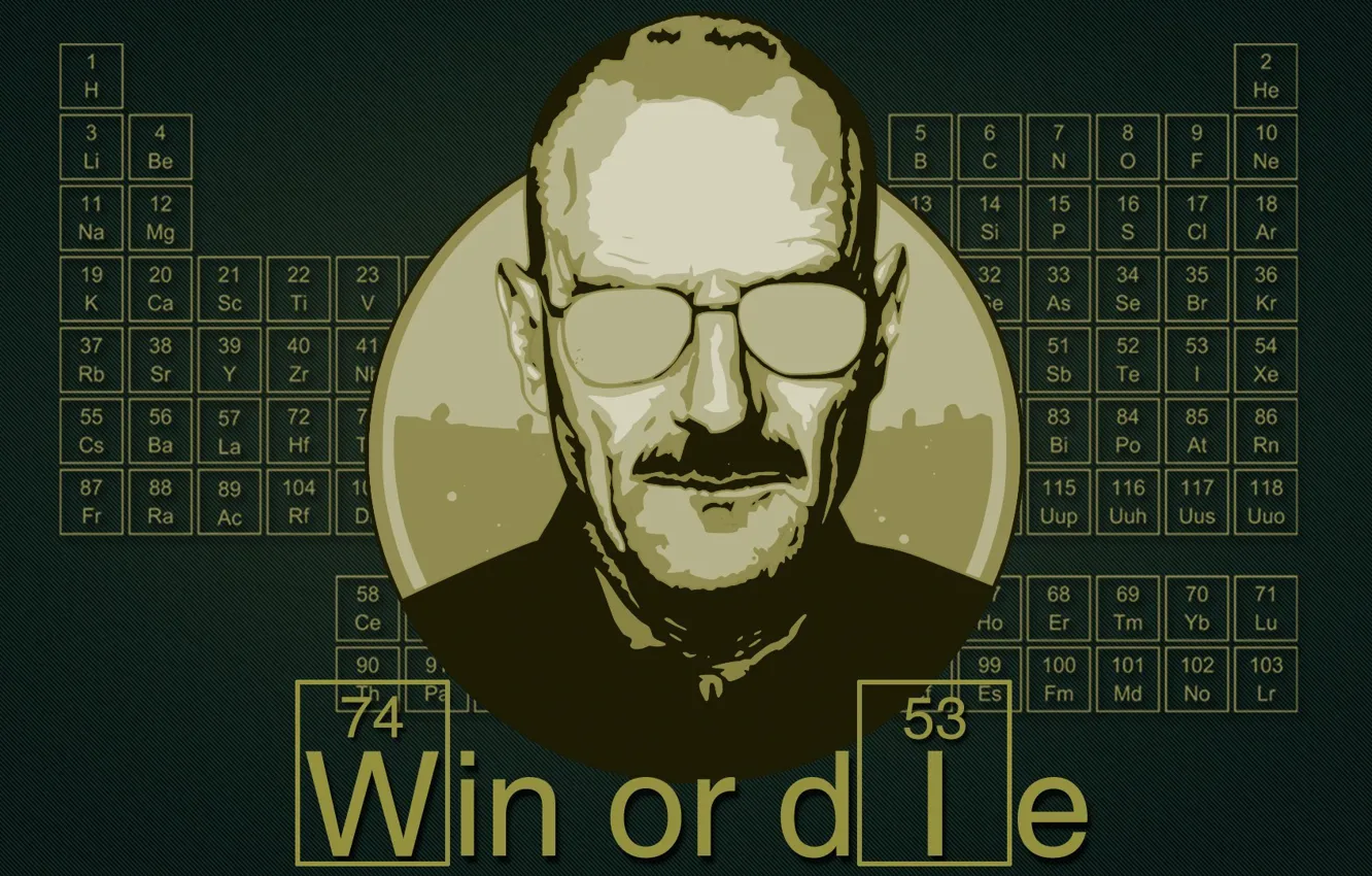 Photo wallpaper art, Breaking Bad, Heisenberg, Win or Die, periodic table