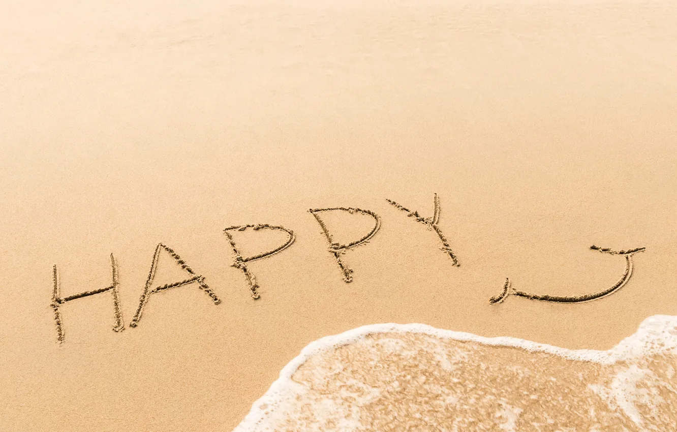 Photo wallpaper sand, sea, wave, beach, summer, happiness, smile, summer