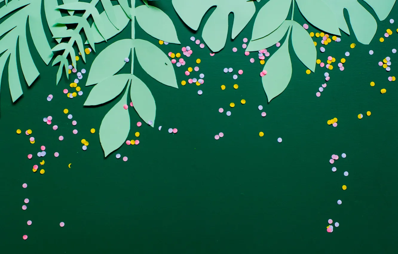 Photo wallpaper leaves, rendering, background