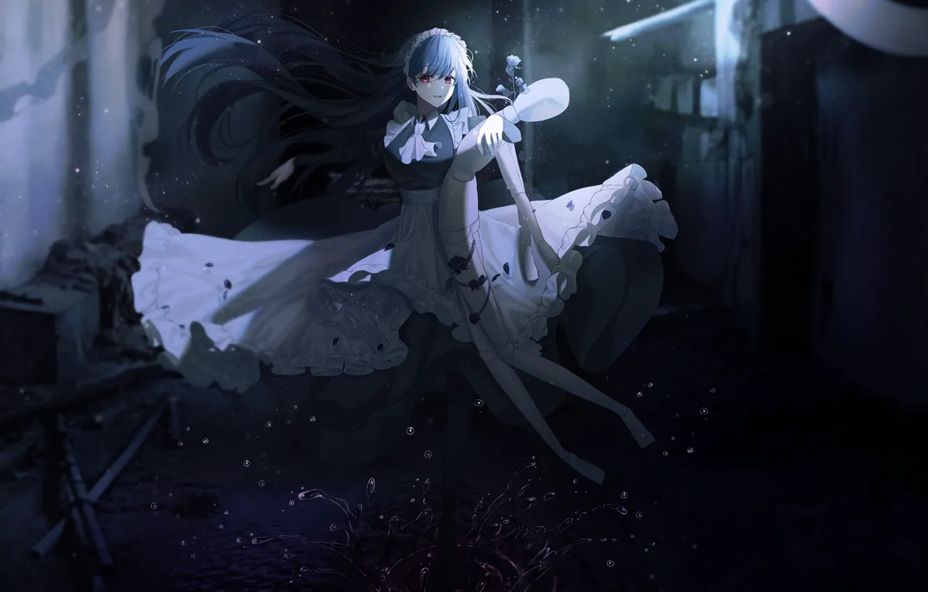 Photo wallpaper water, girl, squirt, doll, dummy, the maid