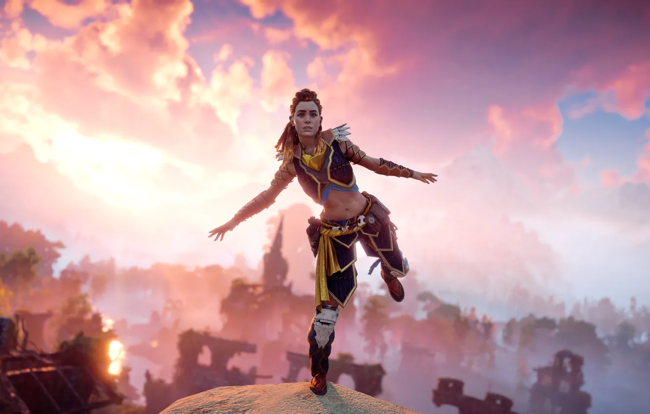 Photo wallpaper PS4, Aloy, Horizon Zero Dawn