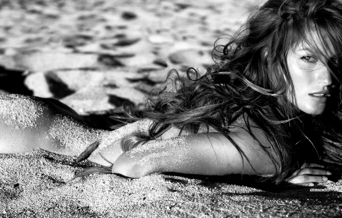 Photo wallpaper sand, beach, Girl