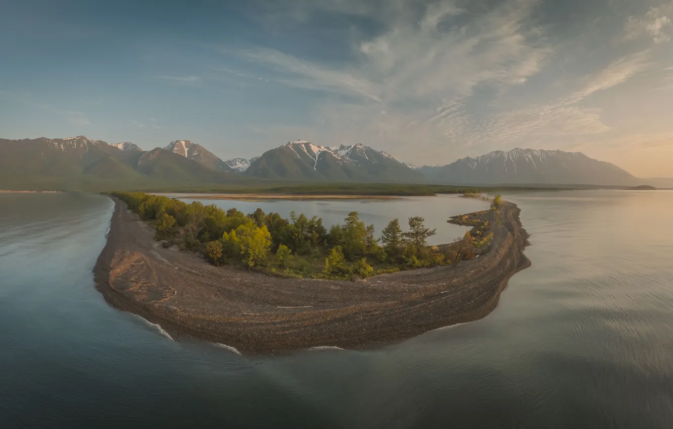 Photo wallpaper lake, Baikal, panorama, Lodya of Cape Muzhinai, Lavrentyev Alexander