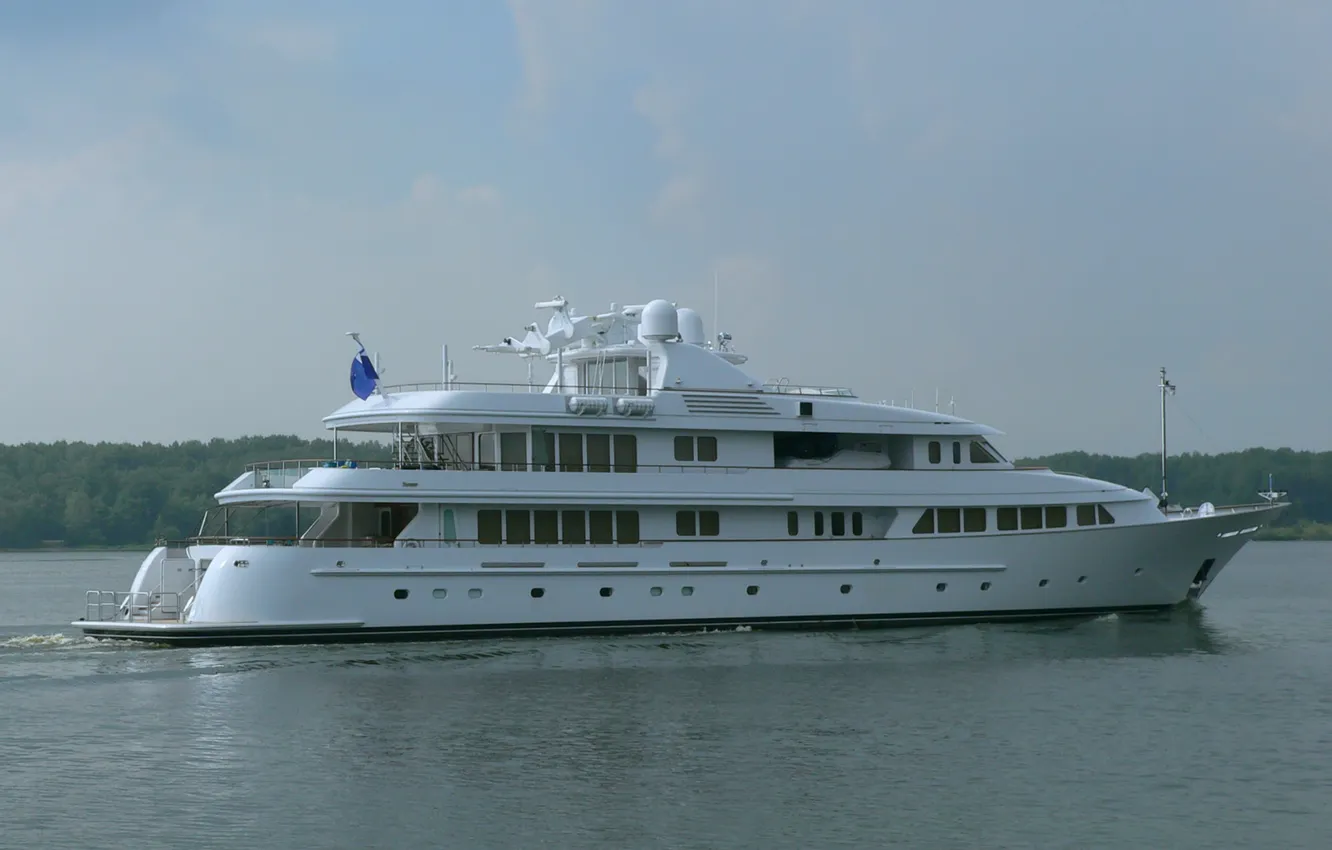Photo wallpaper summer, yacht, pond