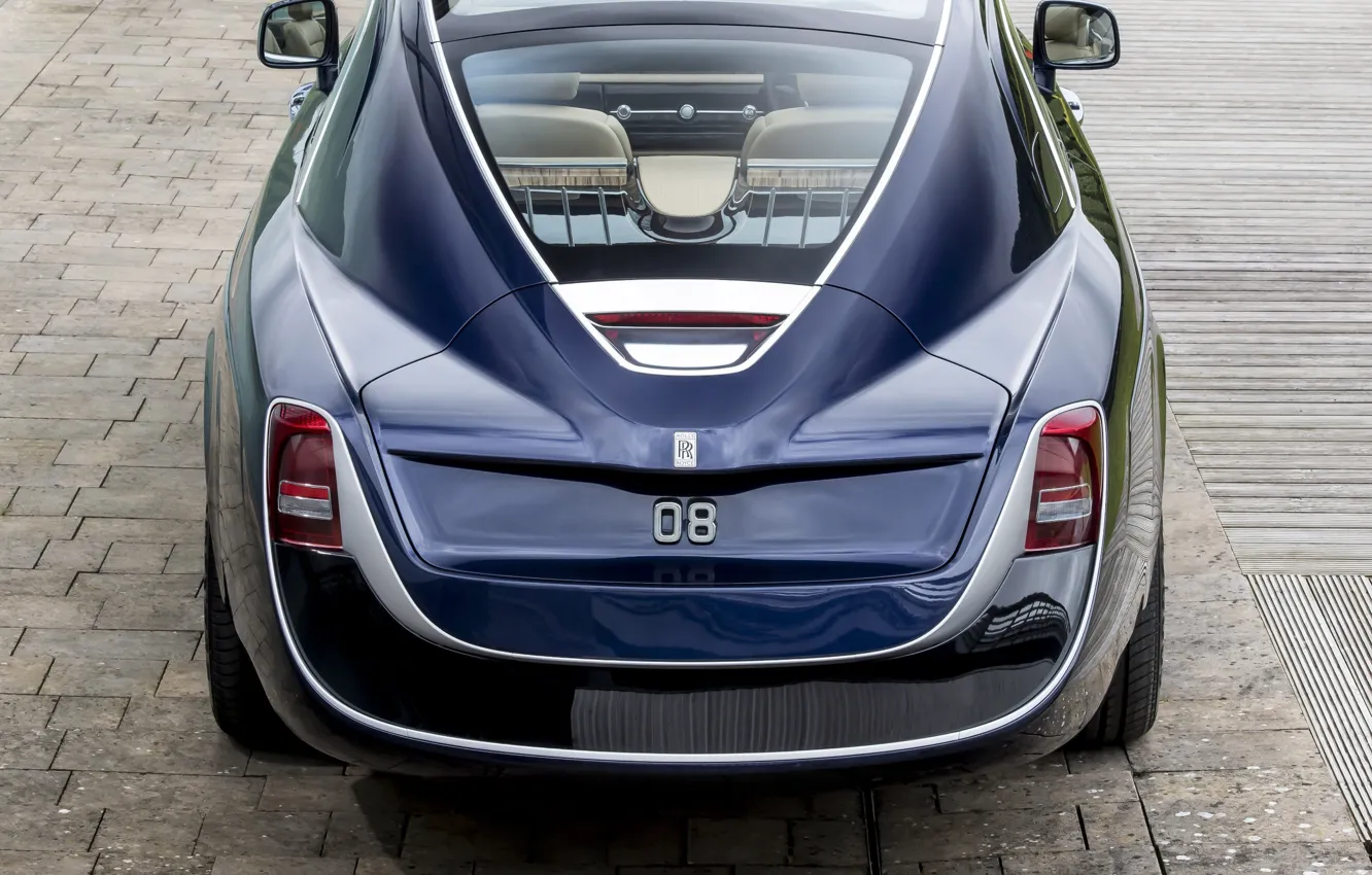 Photo wallpaper car, Rolls Royce, blue, Rolls Royce Sweptail
