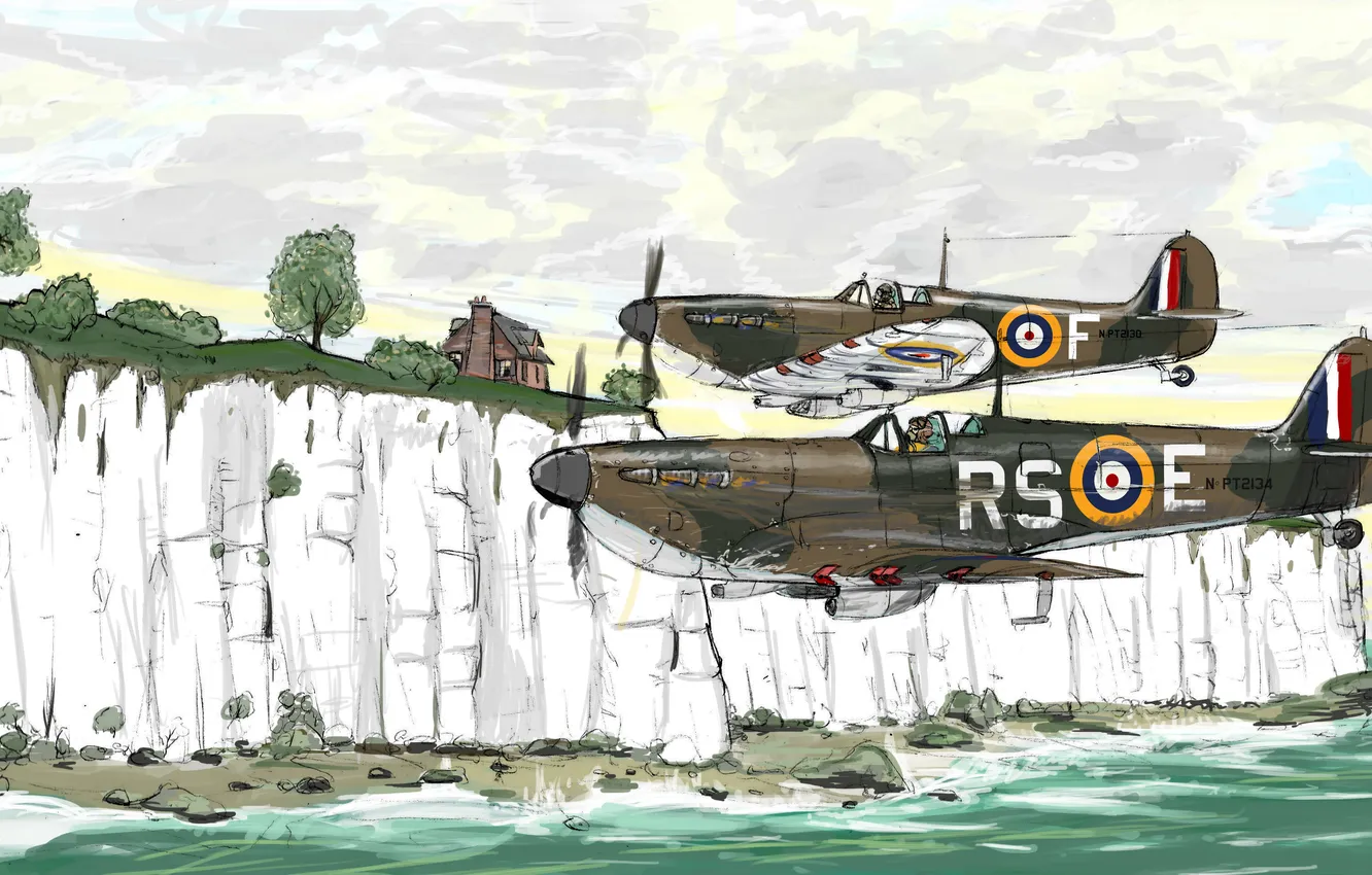 Photo wallpaper aviation, figure, aircraft, the second world war, British