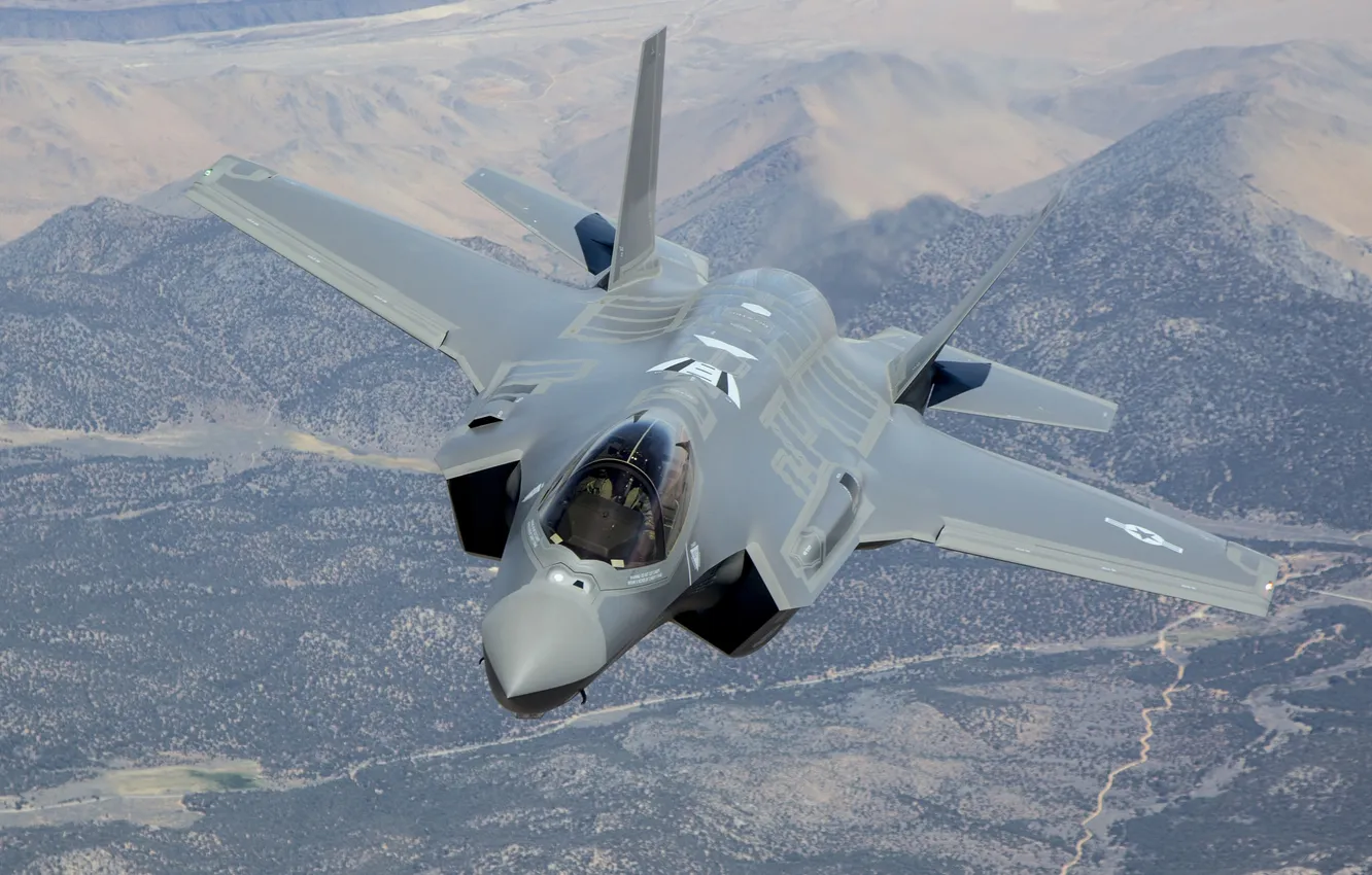 Photo wallpaper flight, earth, Lightning II, F-35A