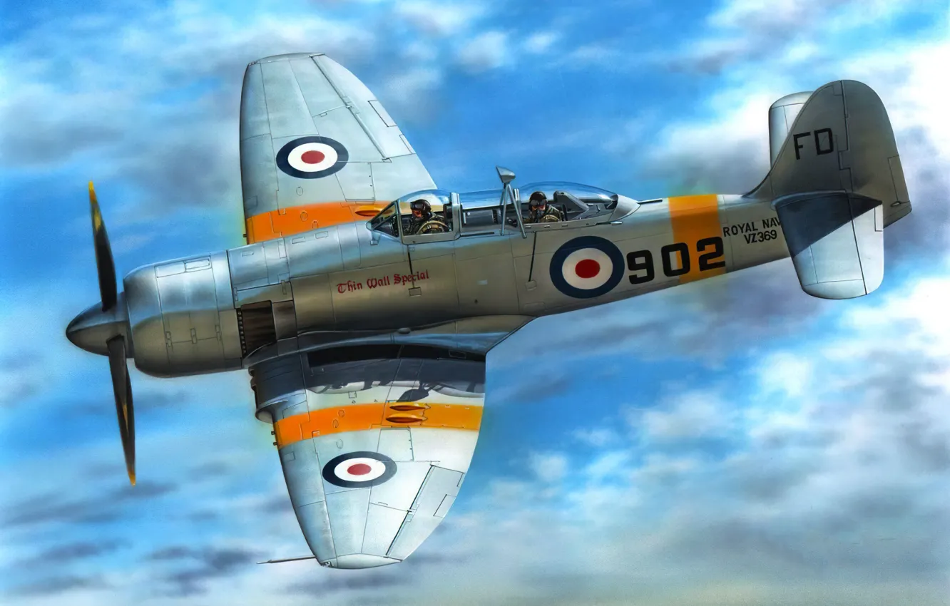 Photo wallpaper art, airplane, aviation, Sea Fury T20