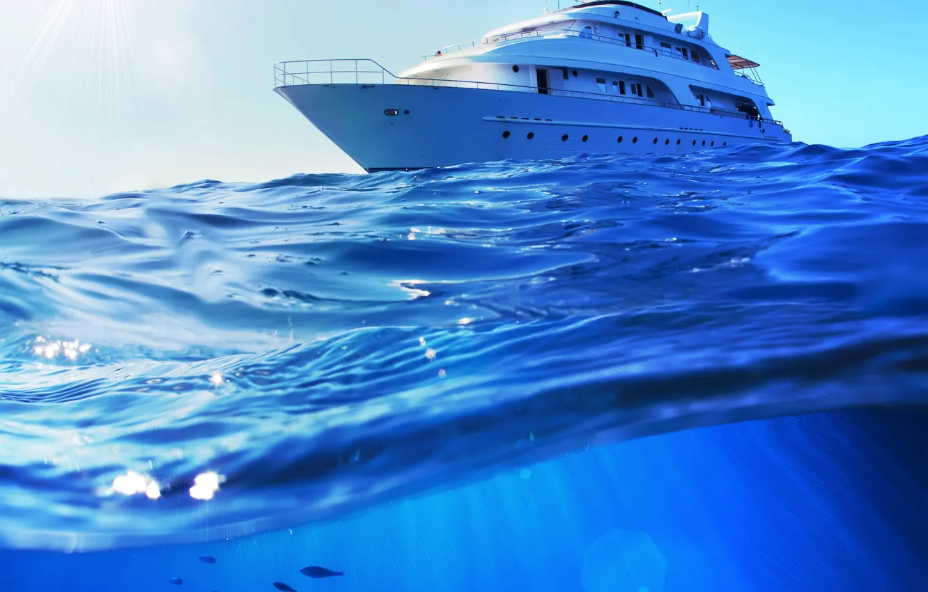 Photo wallpaper sea, water, photo, yacht