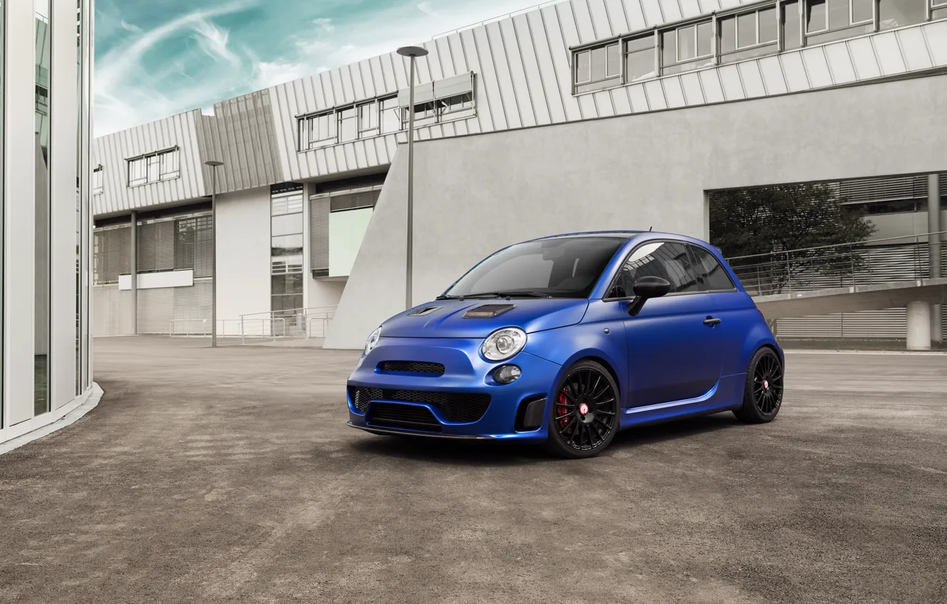 Photo wallpaper 500, Fiat, Fiat, Abarth, 2015, Pogea Racing, Blue Wonder