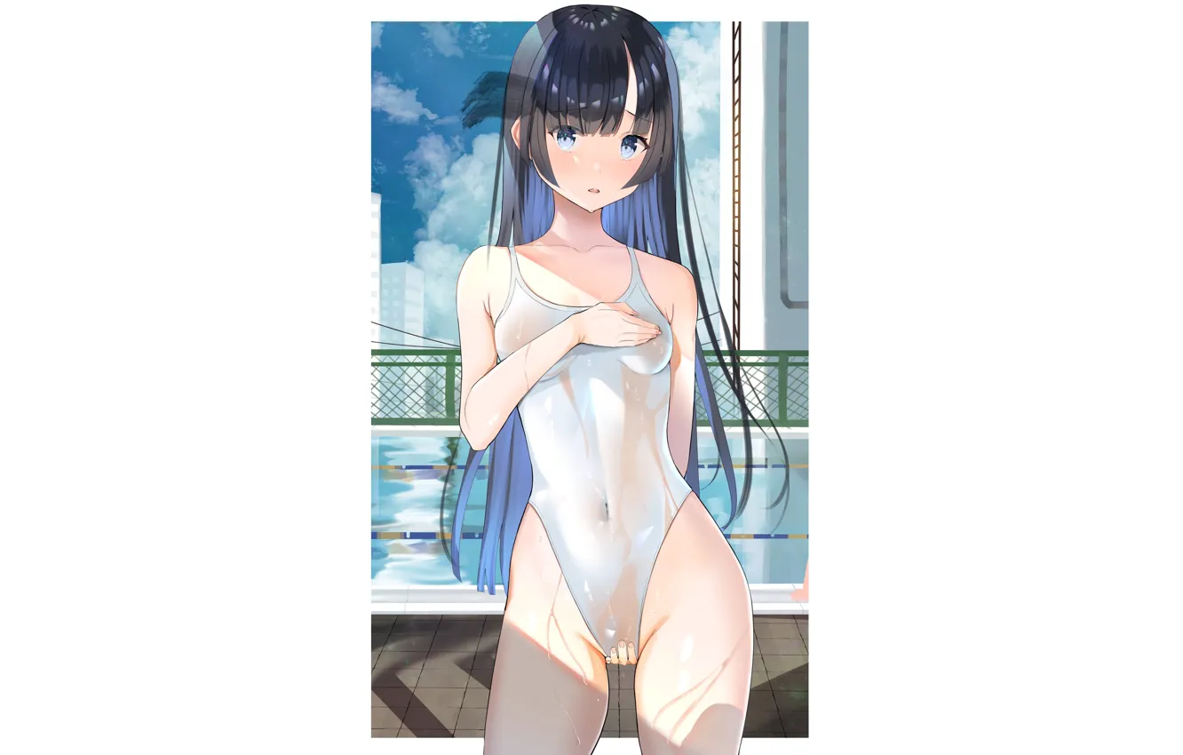 Photo wallpaper kawaii, girl, hot, sexy, wet, sexy girl, anime, swimsuit