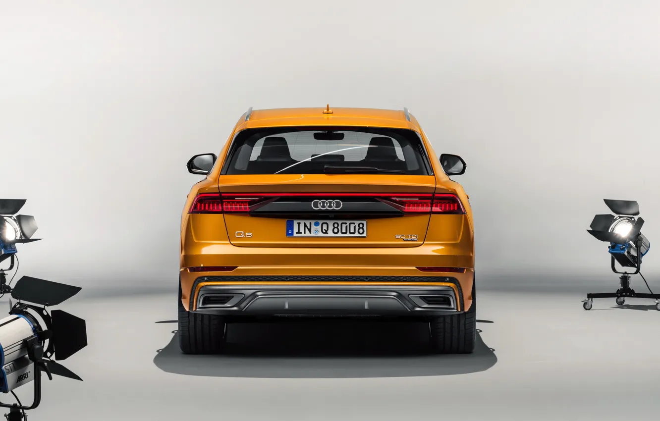 Photo wallpaper rear view, Quattro, 2018, S-Line, 50 TDI, Audi Q8