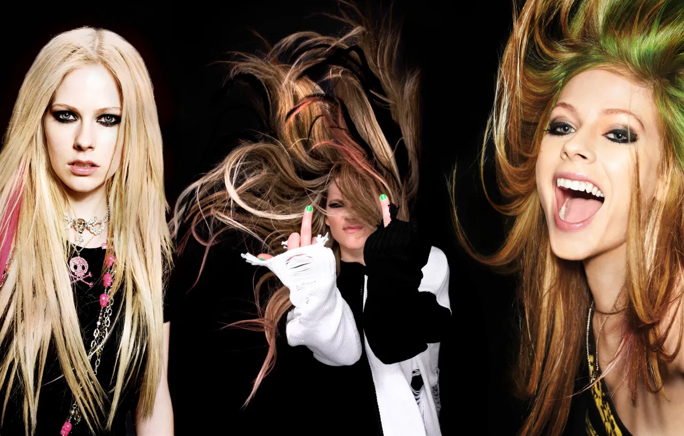 Photo wallpaper Avril Lavigne, hair, album, collage