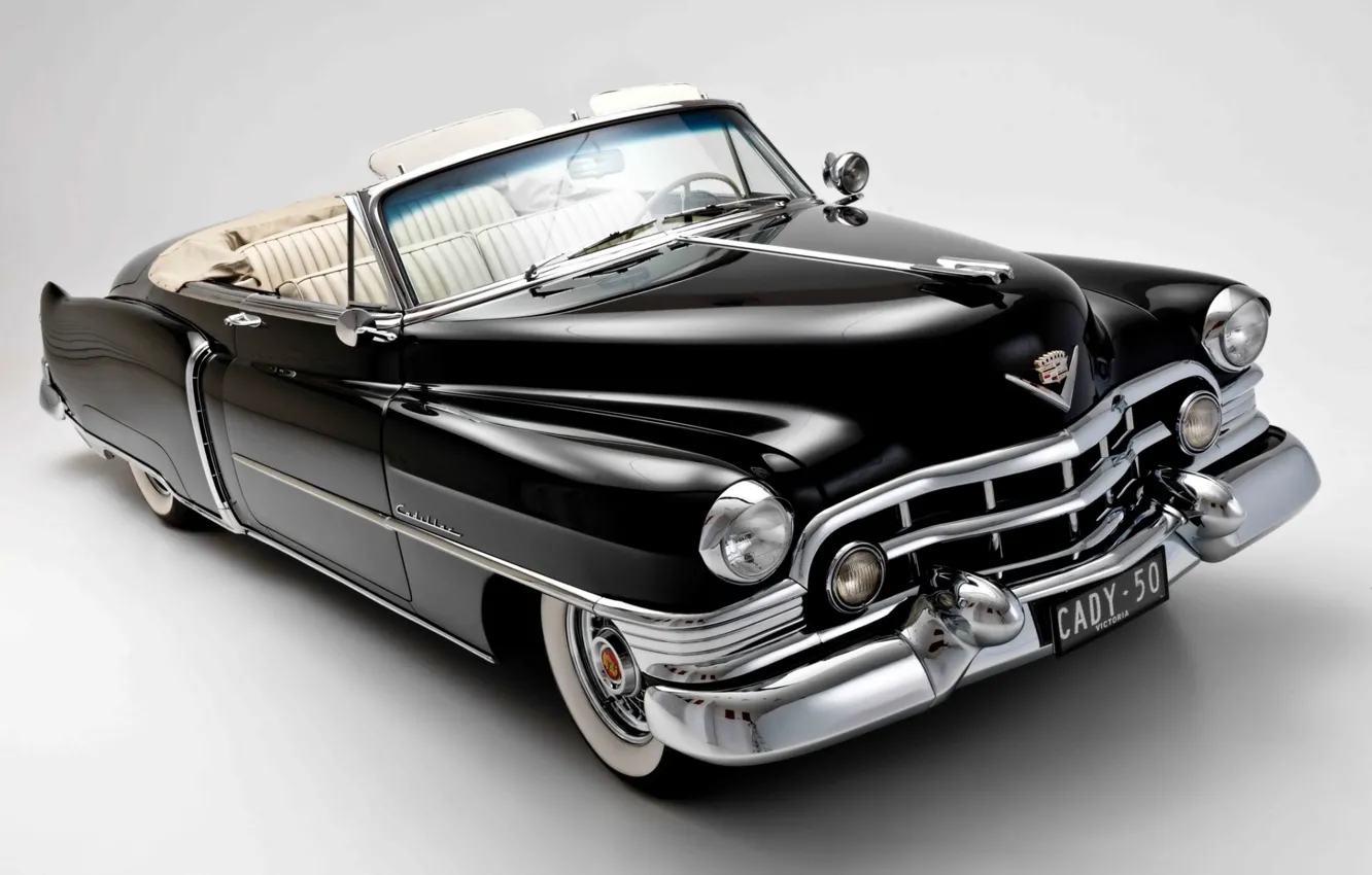 Photo wallpaper background, black, Cadillac, convertible, classic, 1950, Convertible, Cadillac