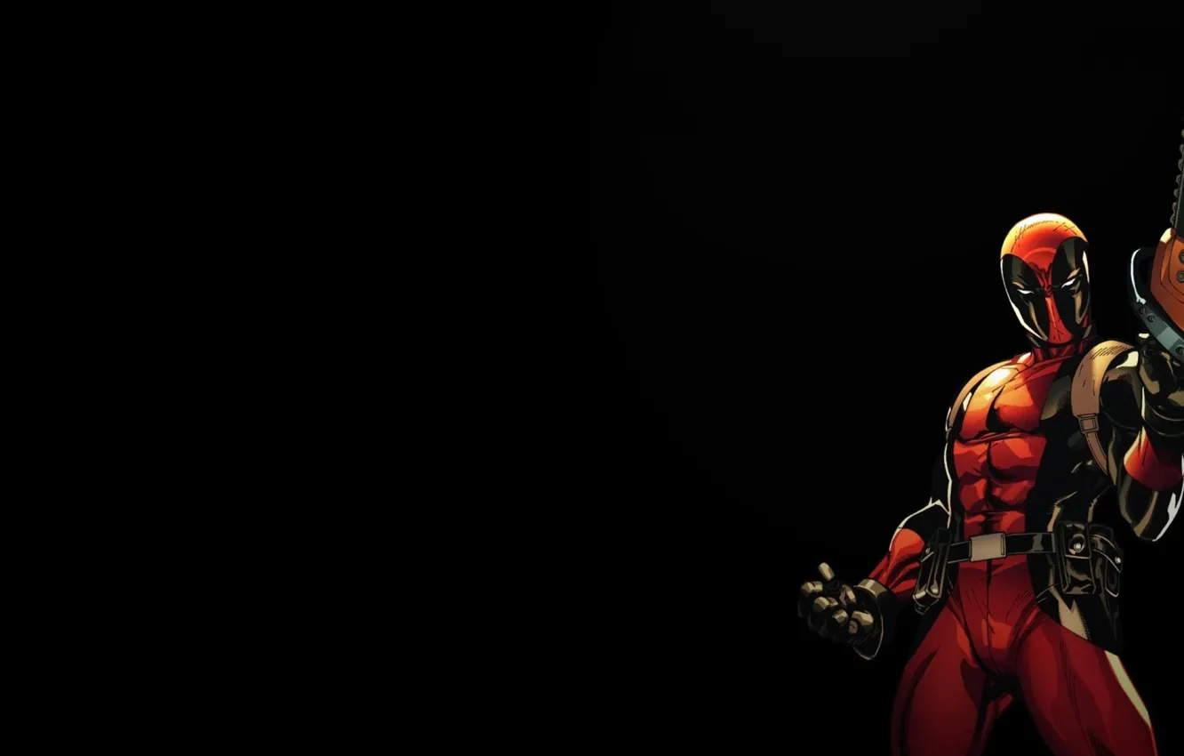 Photo wallpaper background, black, saw, Deadpool