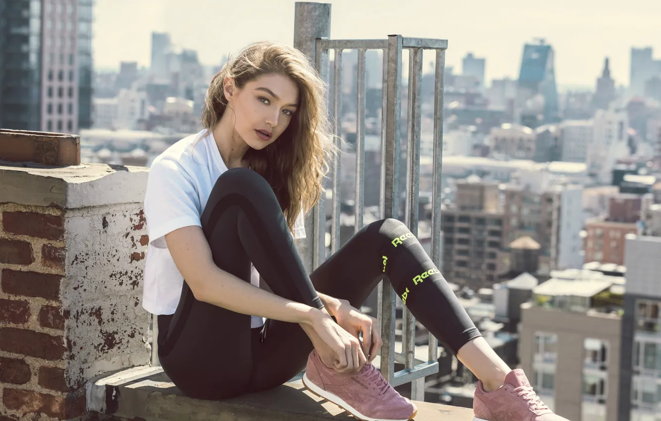Photo wallpaper girl, the city, pose, photo, model, hair, view, Mike
