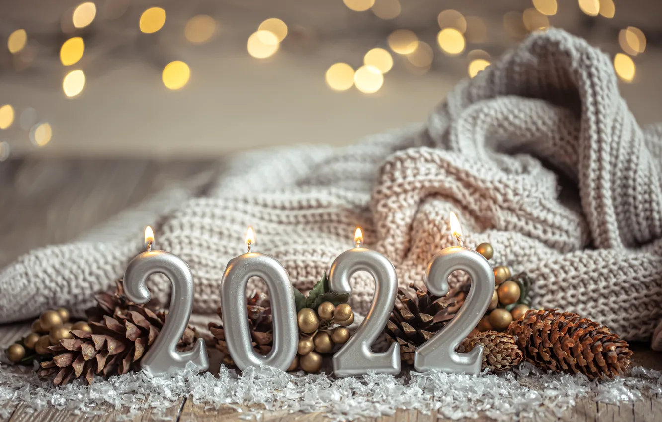 Photo wallpaper decoration, new year, candles, Christmas, Christmas, vintage, winter, New Year
