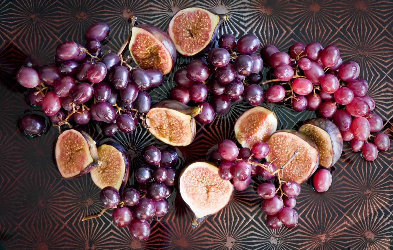 Photo wallpaper berries, grapes, fruit, figs