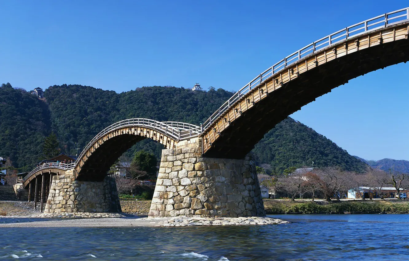 Photo wallpaper Bridge, River, Japan
