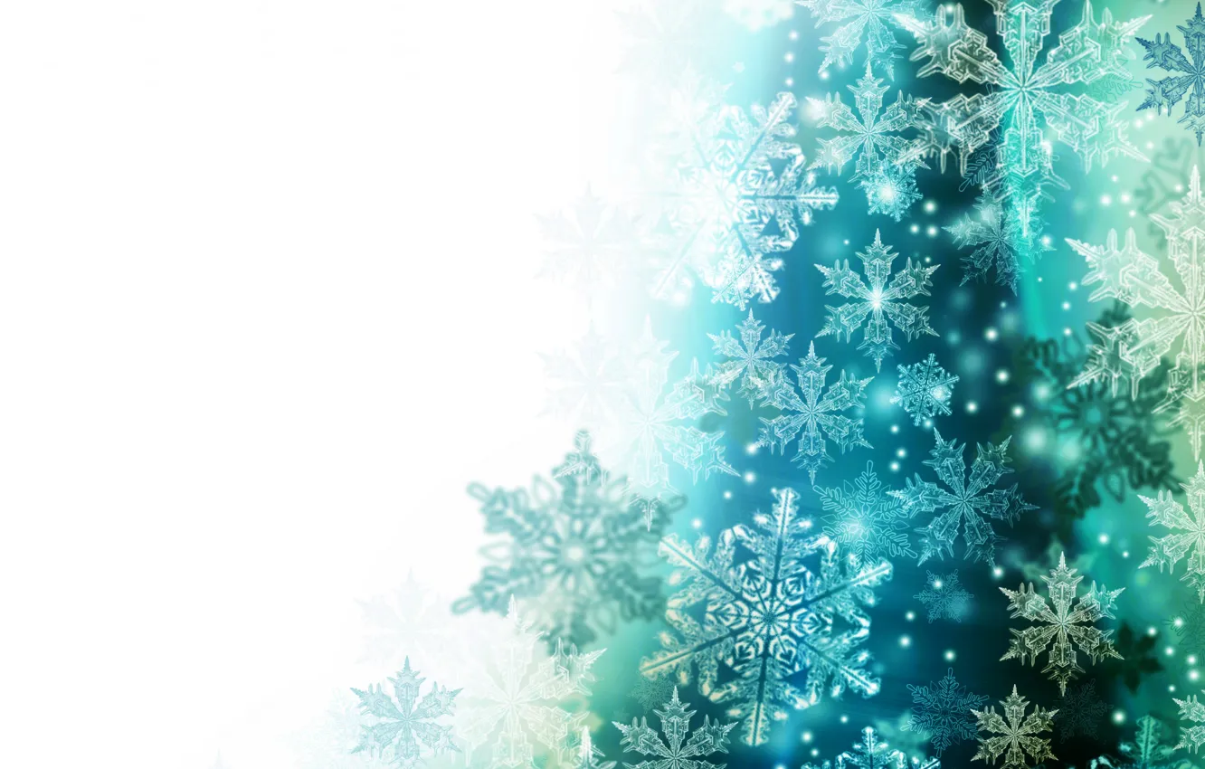 Photo wallpaper winter, snowflakes, background